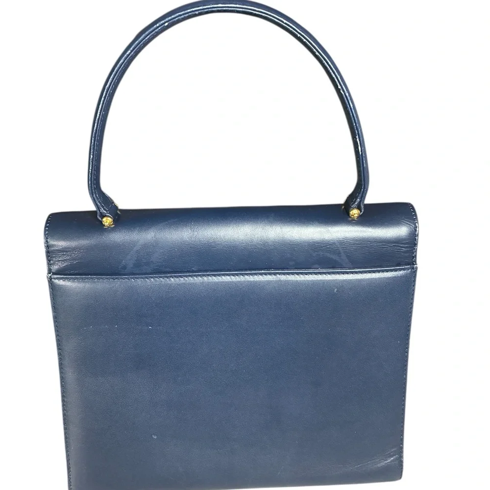 Vintage Givenchy 4G leather top handle handbag in Navy Blue - Picture 2 of 5